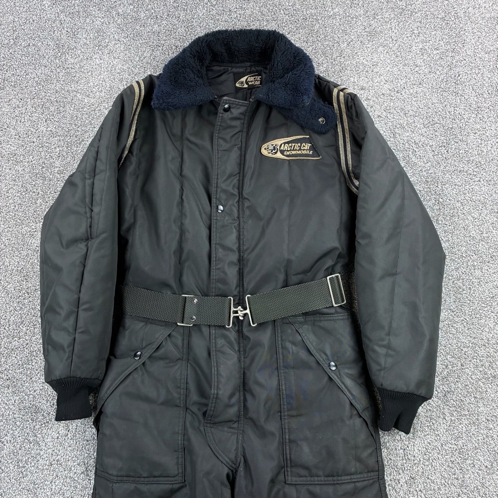 Vintage Arctic Cat‎ Snowmobile Ski Suit Women's 5 Black Jumpsuit Arctic Wear